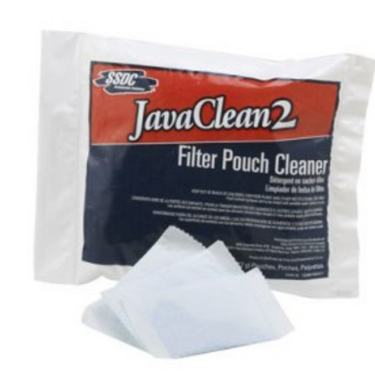 Java Clean tea dispenser cleaner, 24/.6oz pouches, filter pouch cleaner.